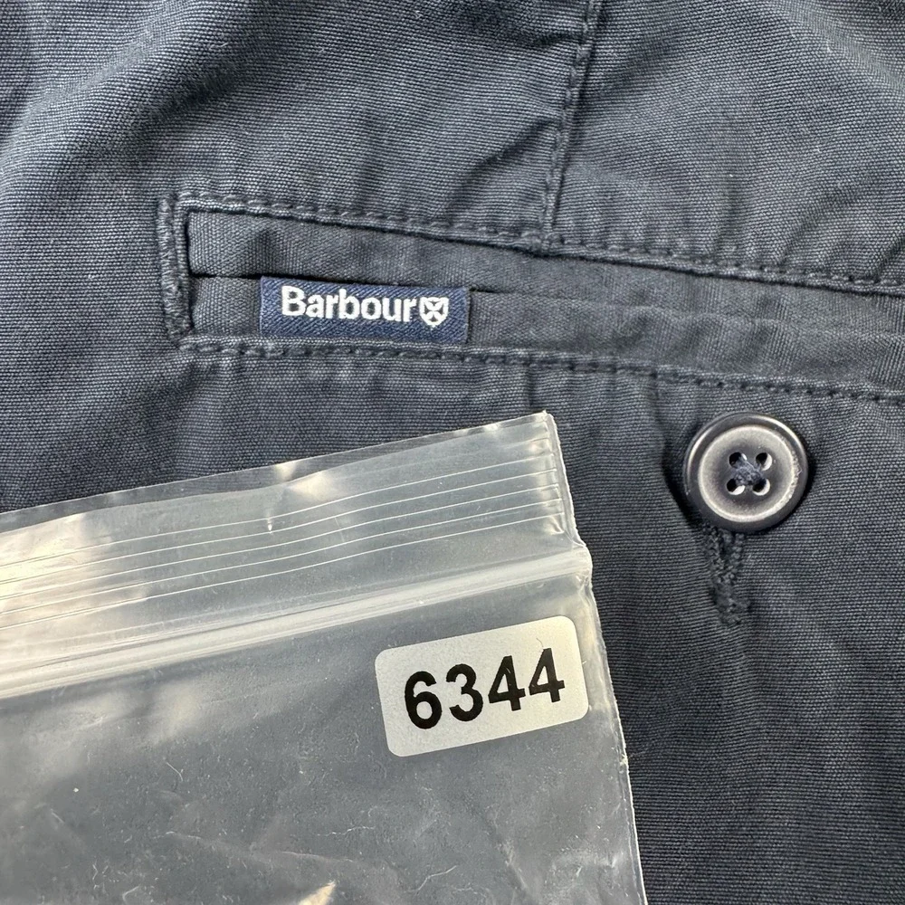 Barbour Blue Cotton Mens Chino Flat Front Pant 42x32 MTR0637NY91